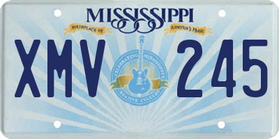 MS license plate XMV245