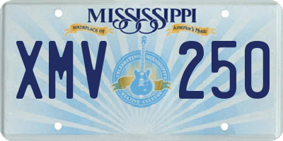 MS license plate XMV250