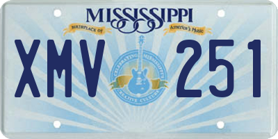 MS license plate XMV251