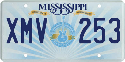 MS license plate XMV253