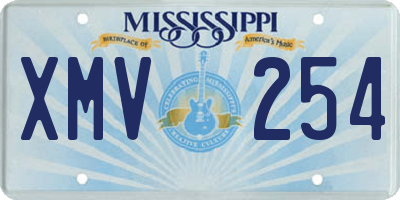 MS license plate XMV254