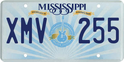 MS license plate XMV255
