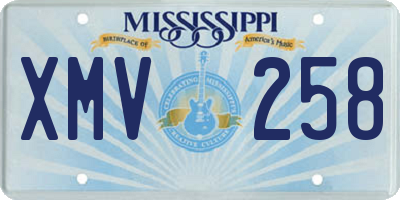 MS license plate XMV258