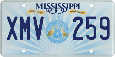 MS license plate XMV259