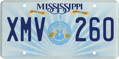 MS license plate XMV260