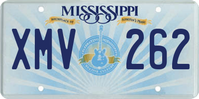 MS license plate XMV262