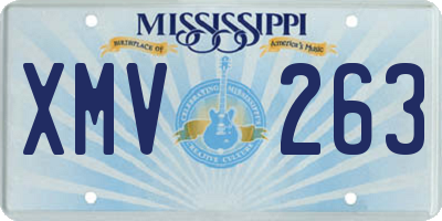 MS license plate XMV263