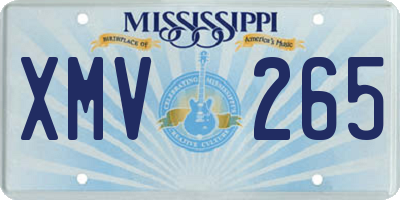 MS license plate XMV265