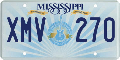 MS license plate XMV270