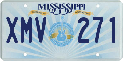 MS license plate XMV271