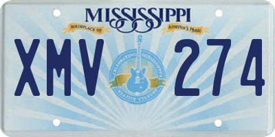 MS license plate XMV274