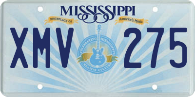 MS license plate XMV275