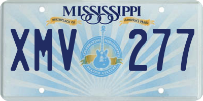 MS license plate XMV277