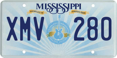 MS license plate XMV280
