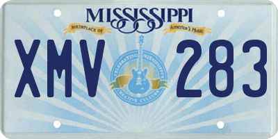 MS license plate XMV283