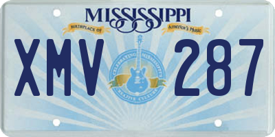 MS license plate XMV287