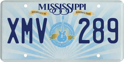 MS license plate XMV289