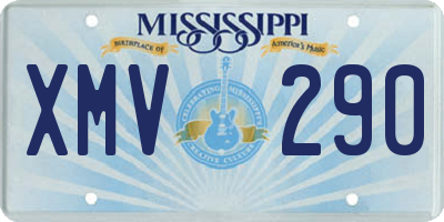 MS license plate XMV290
