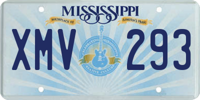 MS license plate XMV293