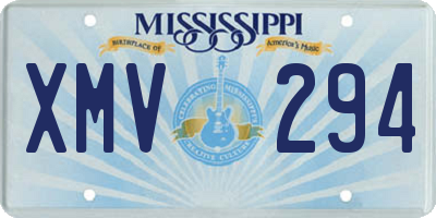 MS license plate XMV294