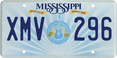 MS license plate XMV296