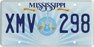 MS license plate XMV298