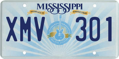 MS license plate XMV301