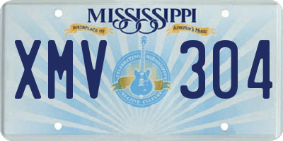 MS license plate XMV304