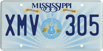 MS license plate XMV305