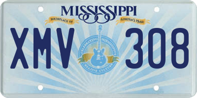 MS license plate XMV308