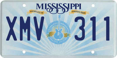 MS license plate XMV311