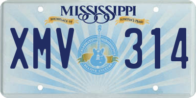 MS license plate XMV314