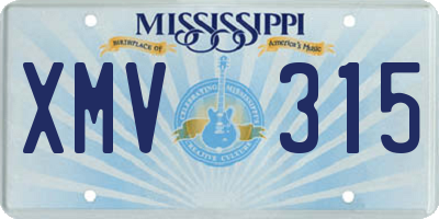 MS license plate XMV315