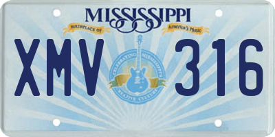MS license plate XMV316