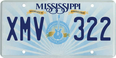 MS license plate XMV322