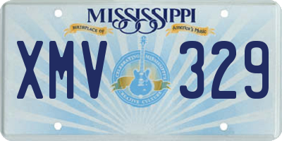 MS license plate XMV329