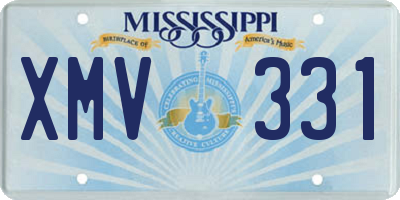 MS license plate XMV331