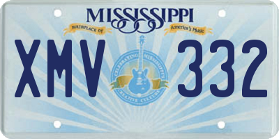 MS license plate XMV332
