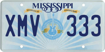 MS license plate XMV333