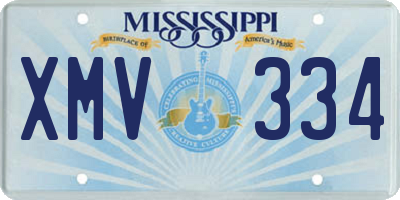 MS license plate XMV334