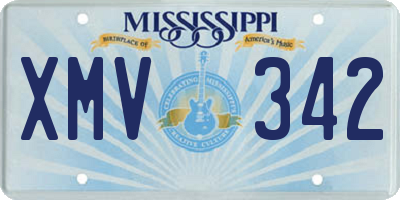 MS license plate XMV342