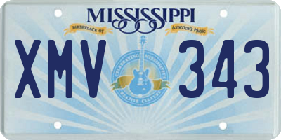MS license plate XMV343
