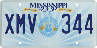 MS license plate XMV344