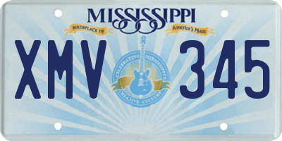 MS license plate XMV345