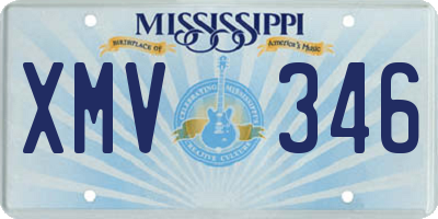 MS license plate XMV346