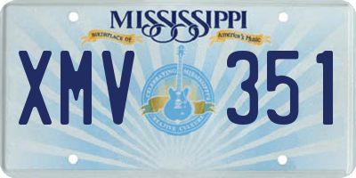 MS license plate XMV351