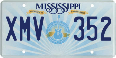 MS license plate XMV352