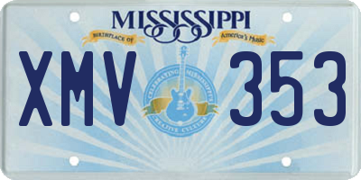 MS license plate XMV353