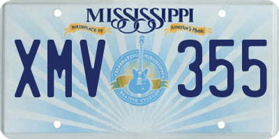 MS license plate XMV355