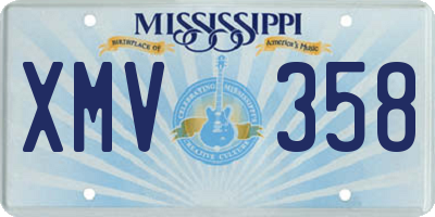 MS license plate XMV358